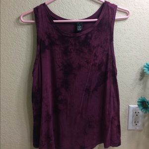 Maroon tie dye tank top